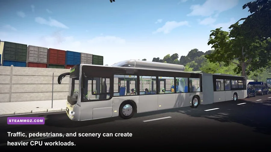 Bus Simulator 2016 city traffic with buses pedestrians and urban buildings