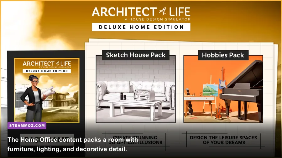 Architect Life Architect's Home Office DLC desk and furniture customization