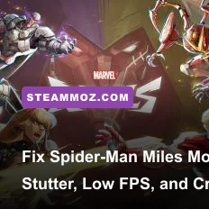 Spider-Man Miles Morales swinging through snowy New York in the PC version