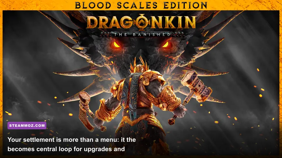Dragonkin The Banished town hub with merchants crafting stations and character progression