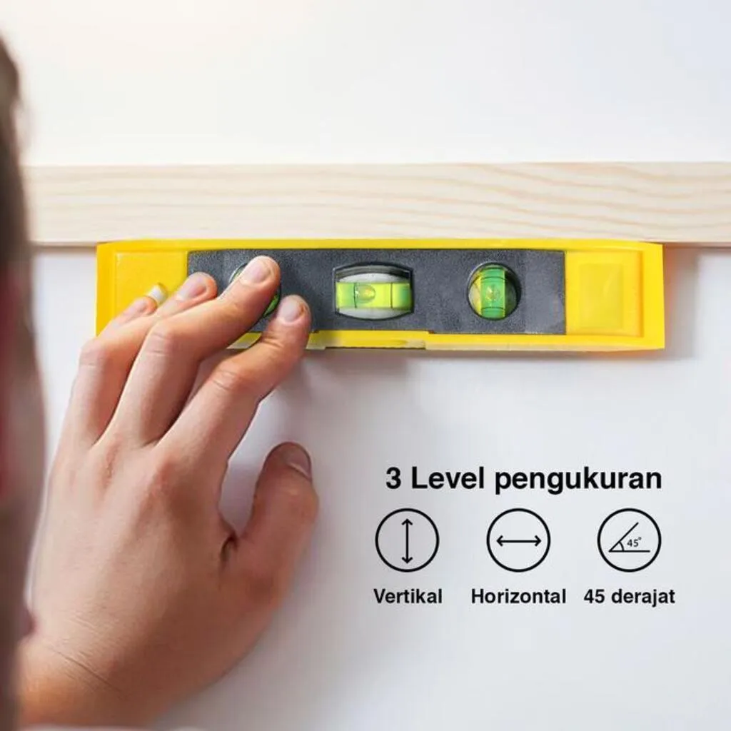 Waterpass Magnet 9 Inch MIWARI Torpedo Level 225mm Alat Ukur Kemiringan Air Mini 22.5 cm - Gambar 3