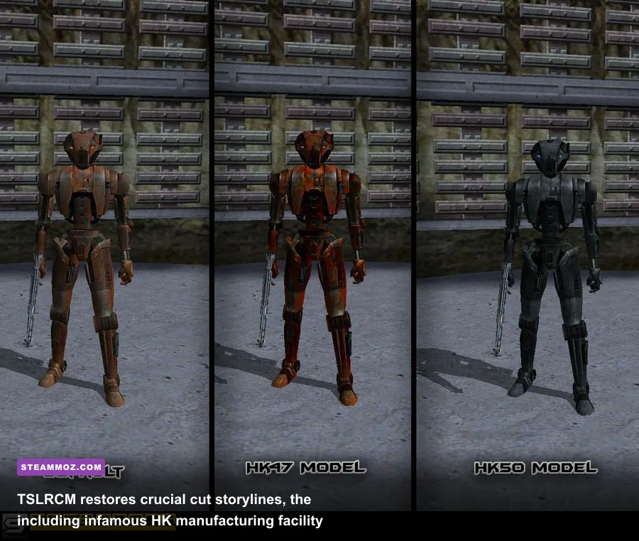 Star Wars Knights of the Old Republic II restored content mod scene with HK-47