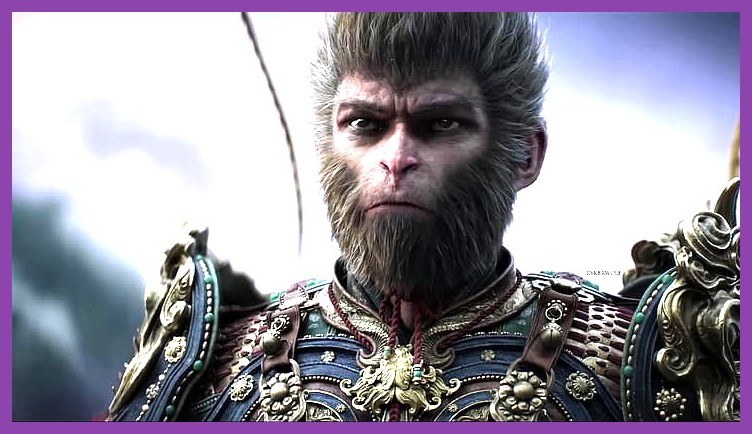 Portrait of the protagonist Wukong in Black Myth Wukong
