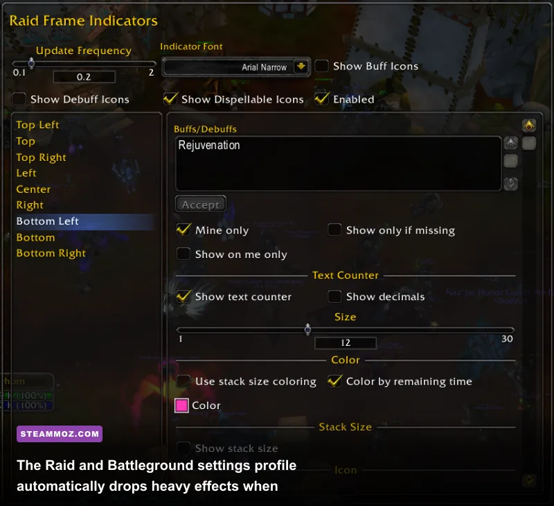 Intense mythic raid encounter in World of Warcraft with ground effects and visual telegraphs