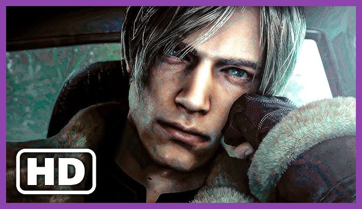 Leon S. Kennedy aiming his handgun in the village
