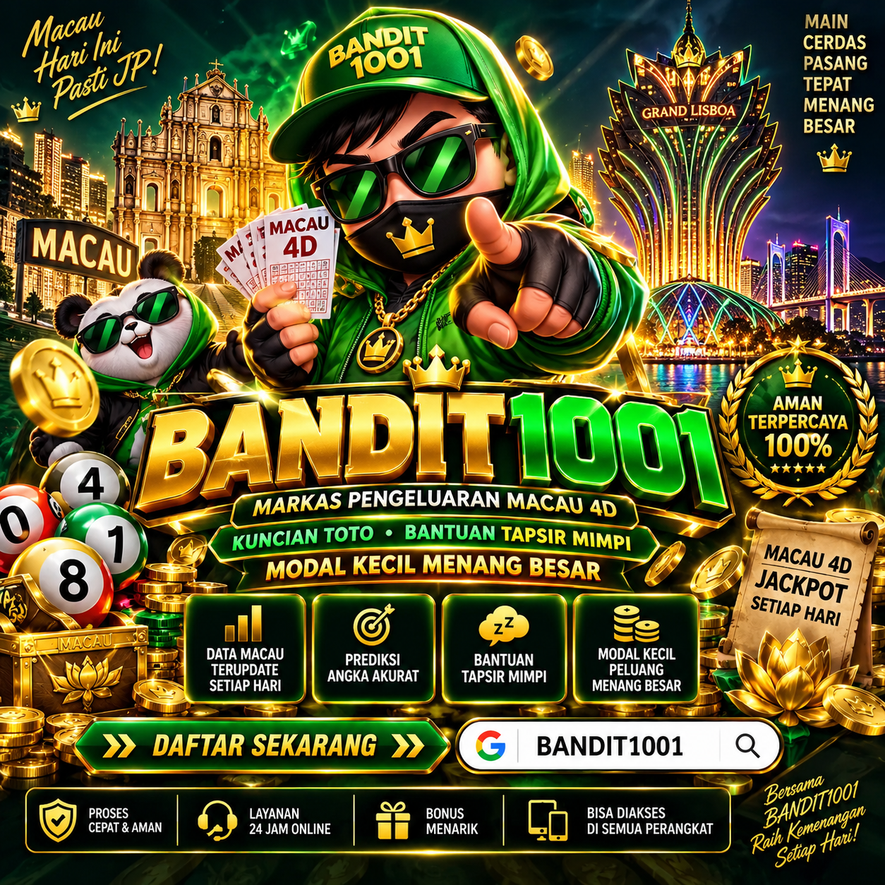 BANDIT1001 | Markas Pengeluaran Macau 4D Kuncian TOTO Bantuan Tapsir Mimpi Modal Kecil Menang Besar