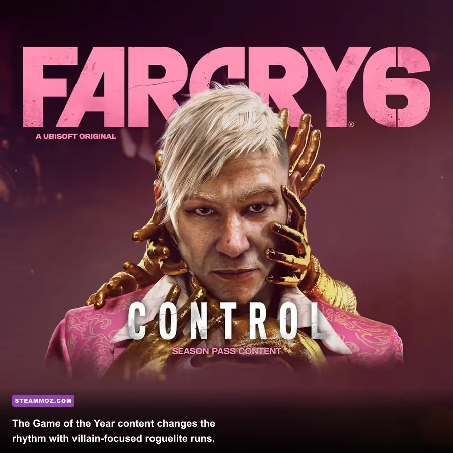 Far Cry 6 DLC villain Vaas confronting the player in a surreal mindscape