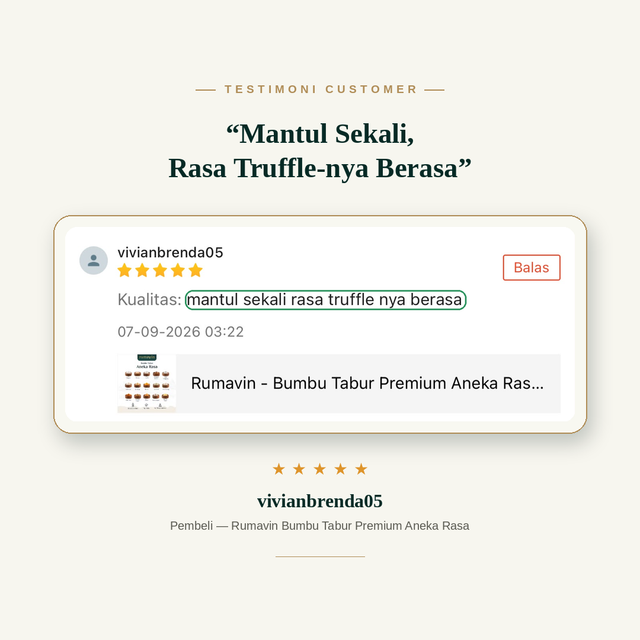 Flyer testimoni customer Rumavin 5 