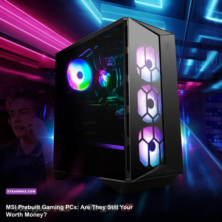MSI Aegis gaming PC glowing on a modern gaming setup desk