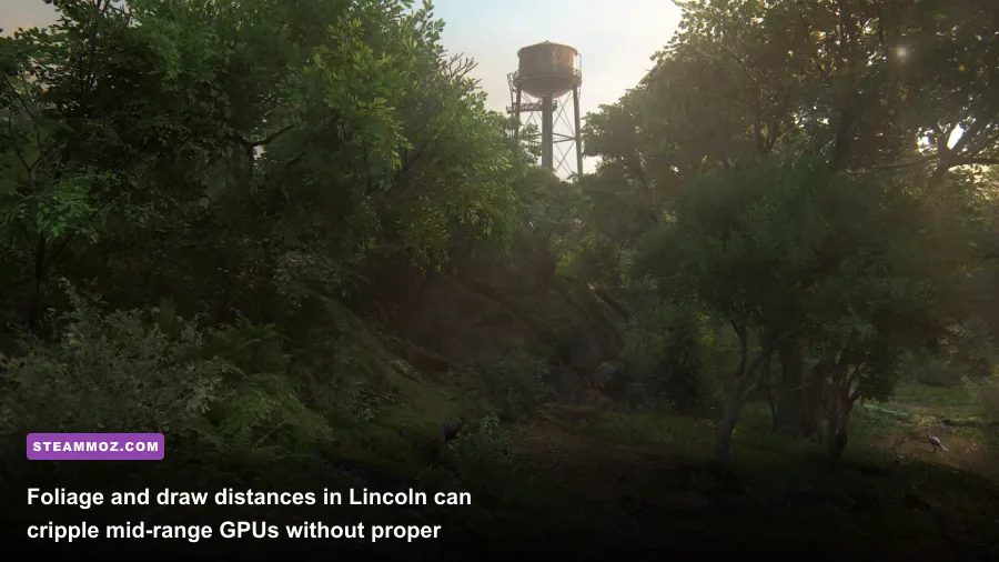 Bill's town in Lincoln showing dense foliage and detailed environmental textures