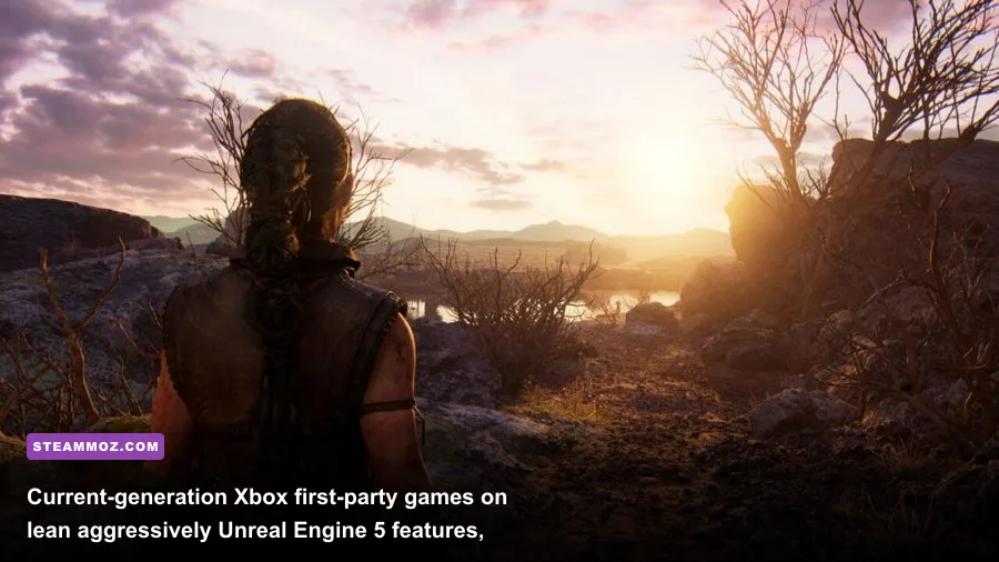 High fidelity Nanite geometry and Lumen lighting in Senua's Saga Hellblade 2
