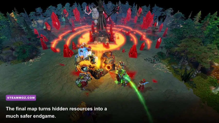 Dungeons 3 Clash of Gods final battle with large enemy forces surrounding the dungeon