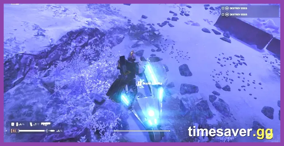 Player picking up Super Credits during a Helldivers 2 mission