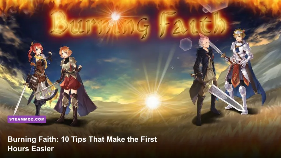 Burning Faith gameplay in a dark ruined environment