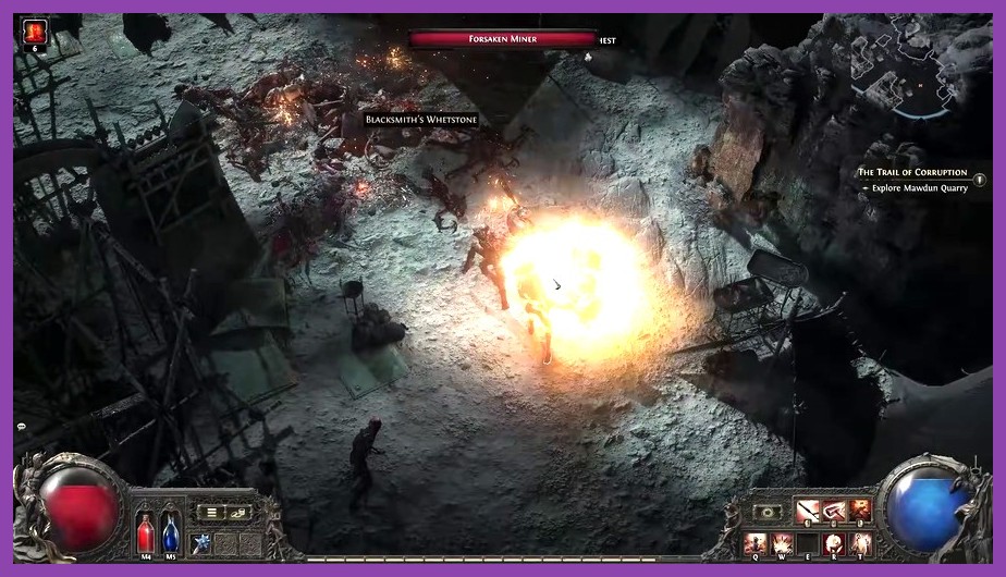 Path of Exile 2 high defense heavy armor set equipped on a Marauder class
