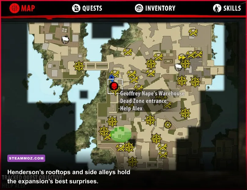 Dead Island Riptide survivor searching a hidden Henderson loot location