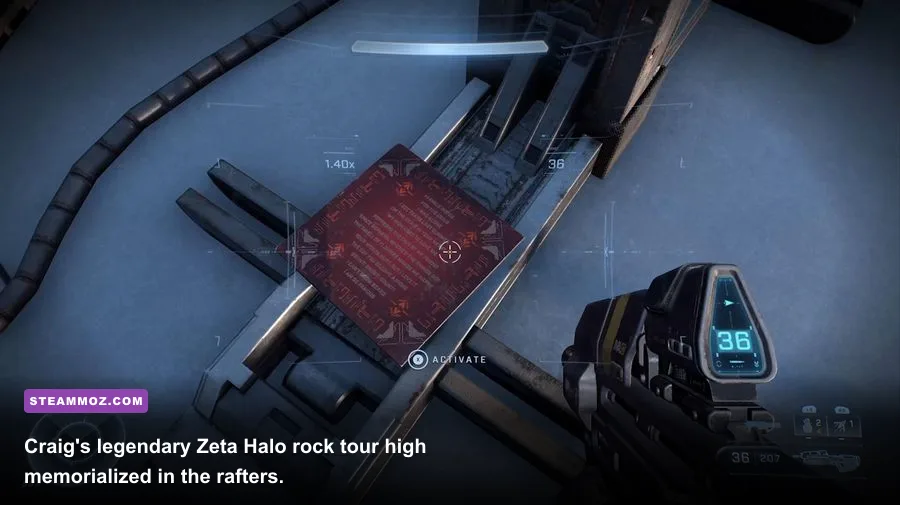 Halo Infinite Craig Zeta Halo world tour concert poster and vinyl record on a rooftop