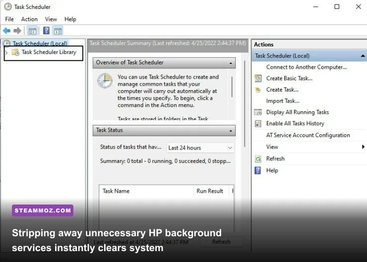 Windows Services manager disabling HP Touchpoint Analytics and network services