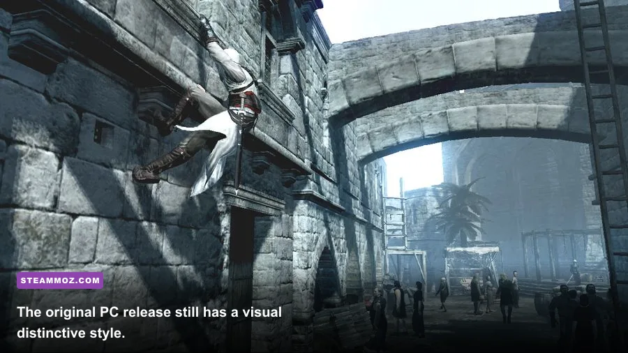 Assassin's Creed Director's Cut PC gameplay showing Altaïr exploring a city