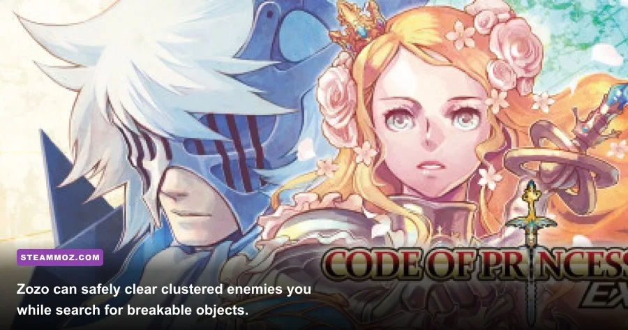 Zozo casting magic during a Code of Princess EX stage