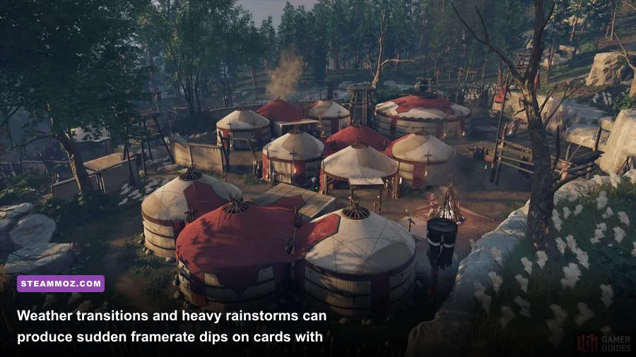 Jin Sakai executing stealth assassination in pouring rain at a Mongol territory