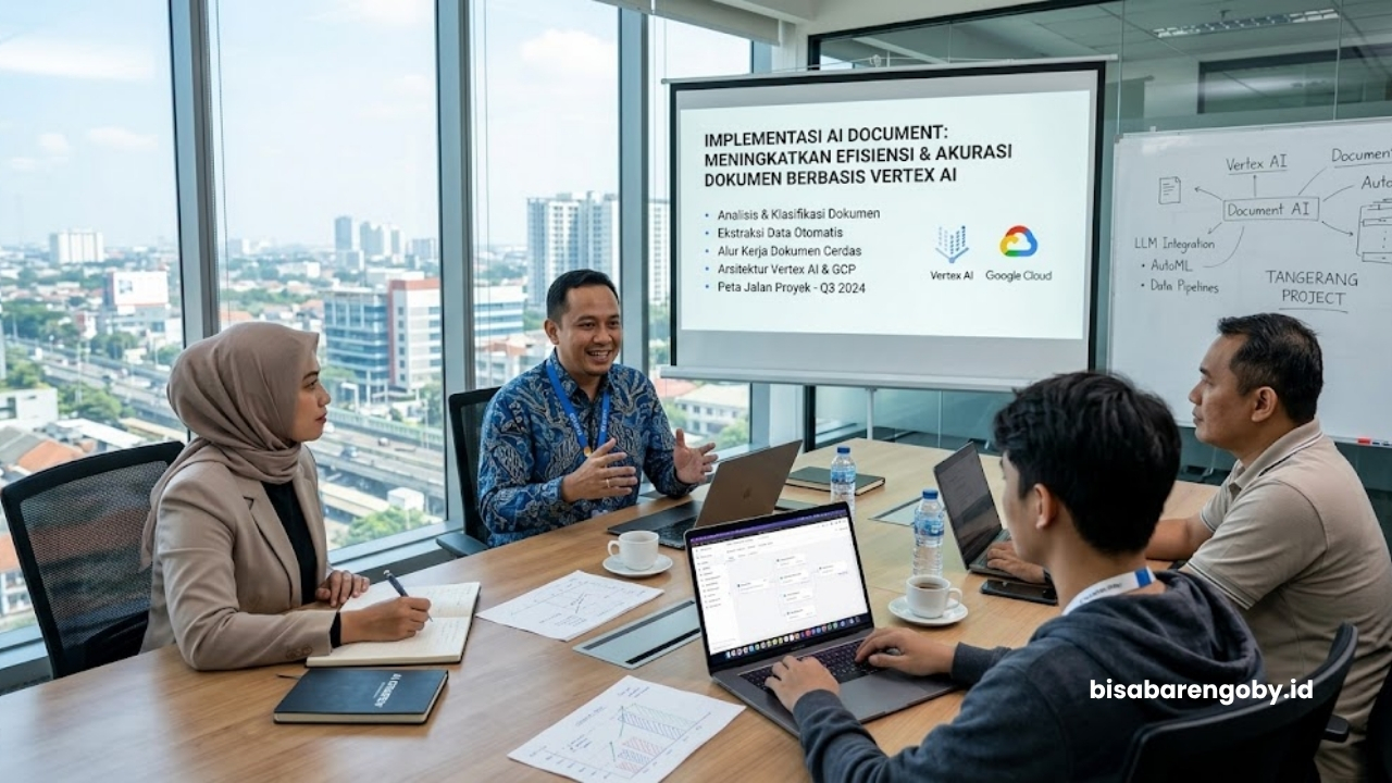 Manajer IT di perusahaan kawasan Tangerang berdiskusi mengenai implementasi AI Document berbasis Vertex AI.