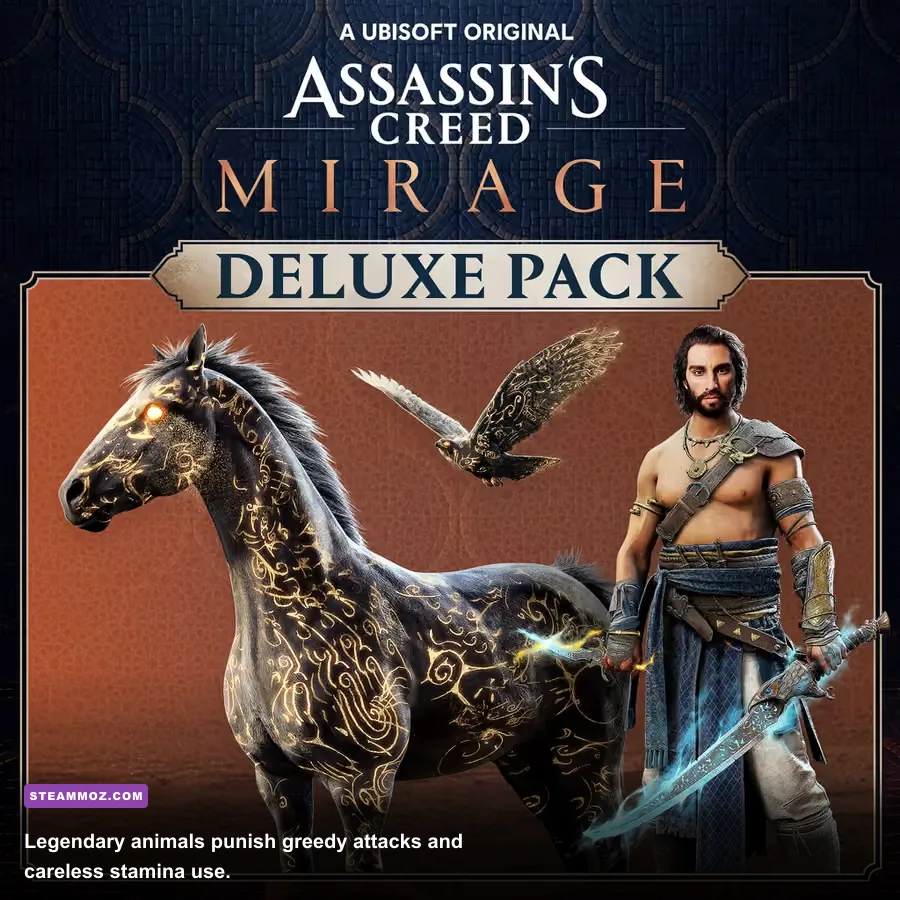 Eivor fighting a legendary animal boss in Assassin's Creed Valhalla
