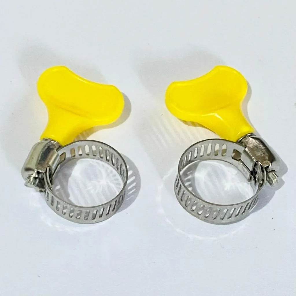 Hose Clamp 3/4 Inch TWN Yellow Handle / Klem Selang Kuping Kuning 13-19mm Stainless Steel - Gambar 2