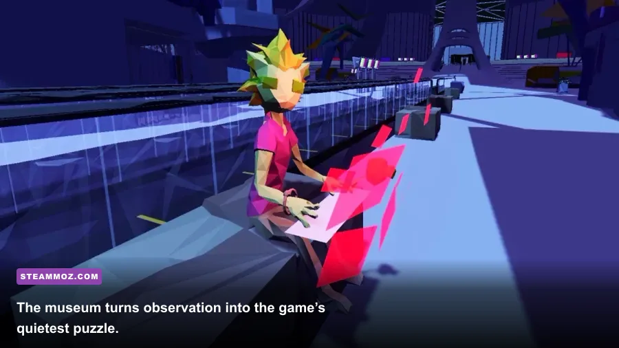 Glitchhikers The Spaces Between surreal museum exhibit gameplay