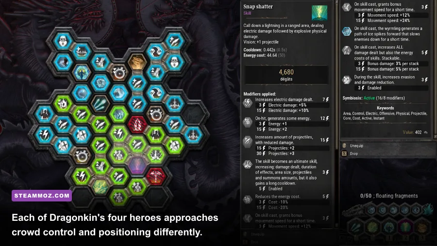 Dragonkin The Banished heroes battling dragon enemies with different abilities