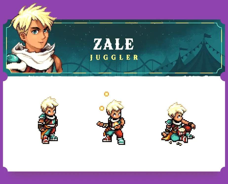 Zale using his Sunball ability in Sea of Stars
