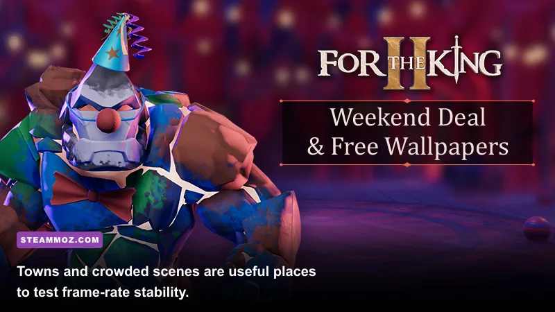 For The King II adventurers in a detailed town environment on PC