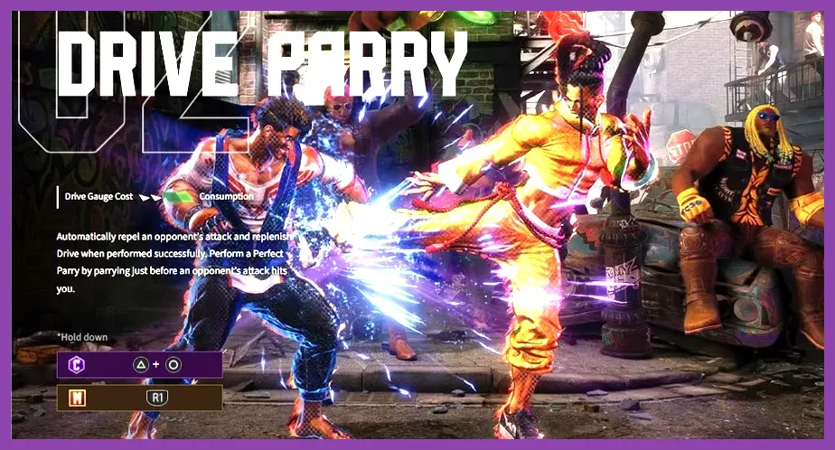 Executing a Drive Parry against heavy attacks in Street Fighter 6