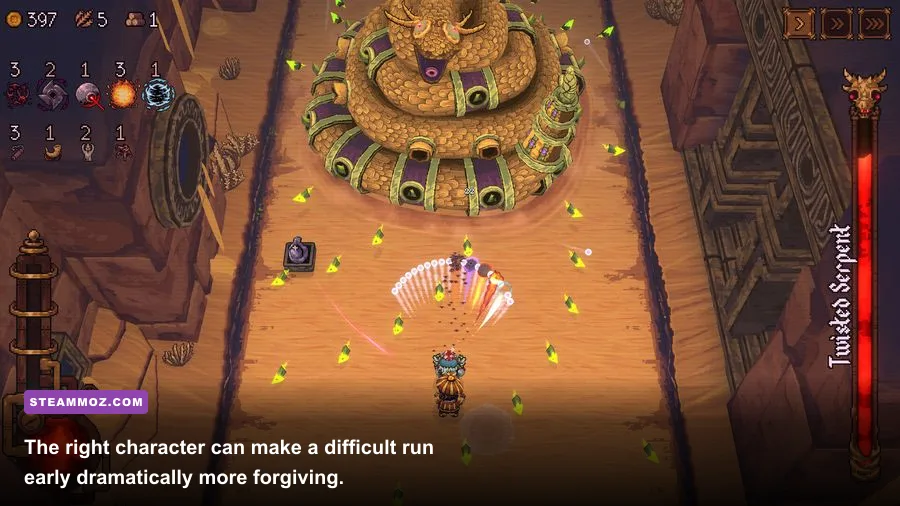 Ball x Pit character selection screen showing unlockable survivors