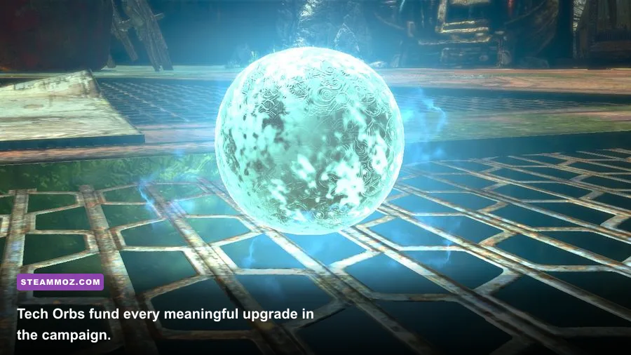 ENSLAVED Odyssey to the West upgrade menu showing tech orb-powered abilities