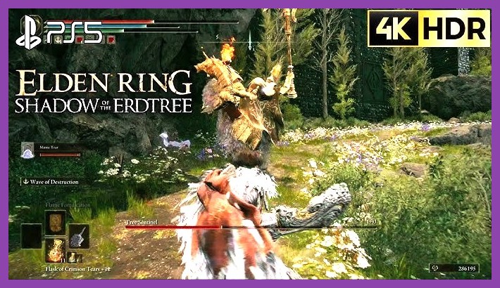 Screenshot of a new boss encounter in Shadow of the Erdtree DLC