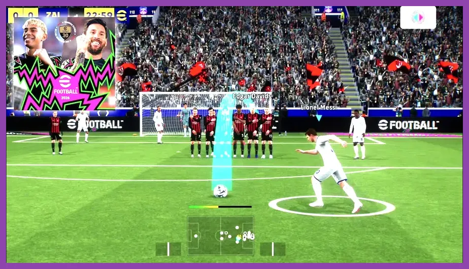eFootball 2026 mobile match gameplay action