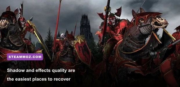 Blood Knights PC graphics comparison between low and high settings