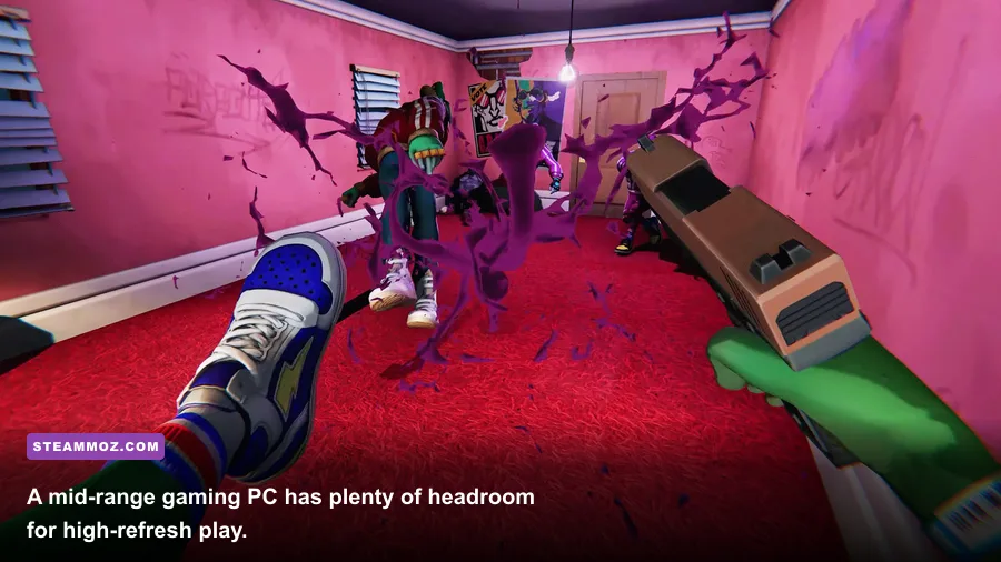 Anger Foot running smoothly at high frame rate on a modern gaming PC