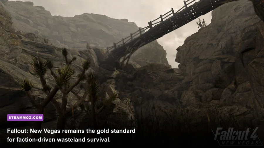 The Mojave Wasteland stretches out in Fallout New Vegas