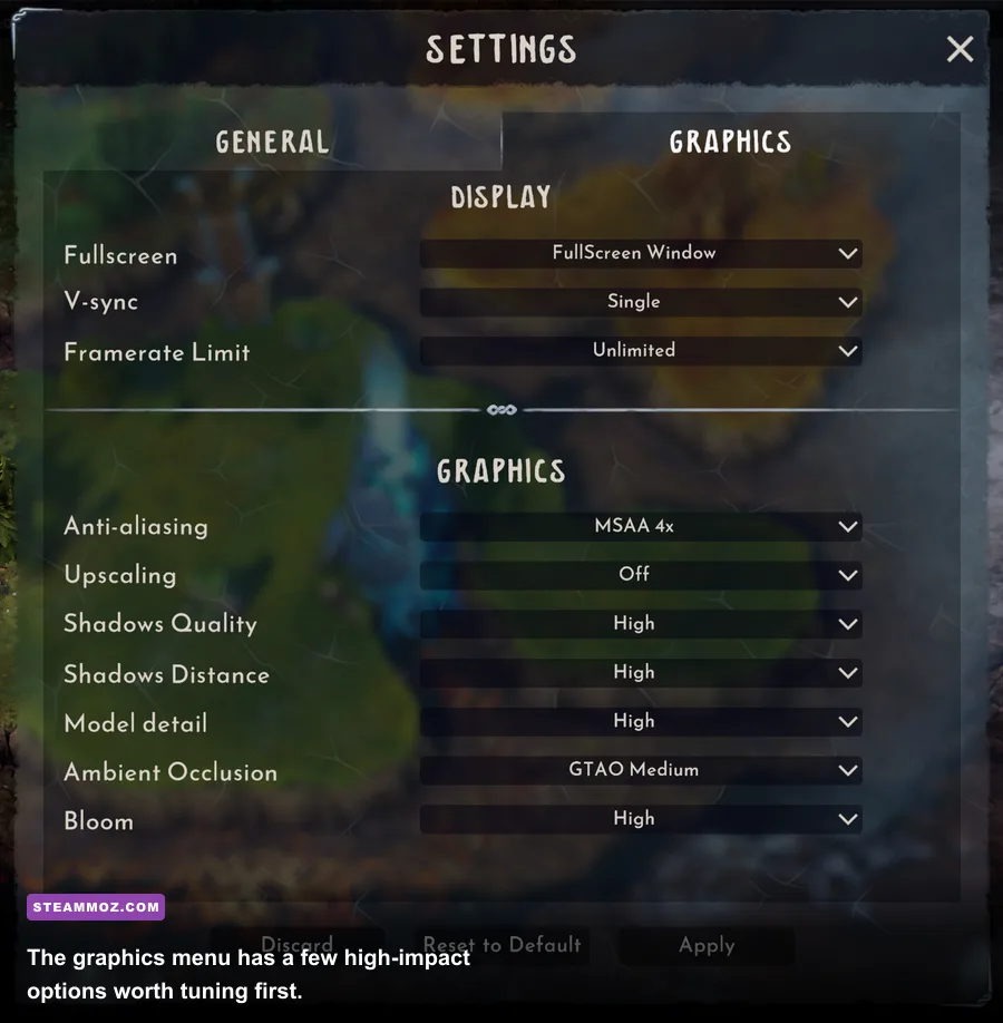 Kujlevka PC graphics settings menu showing resolution and visual options