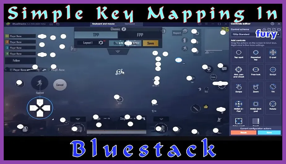 BlueStacks game control panel for keymapping