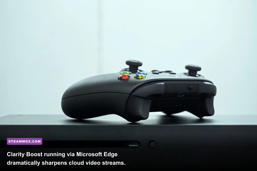 Microsoft Edge browser running Xbox Cloud Gaming with Clarity Boost enabled