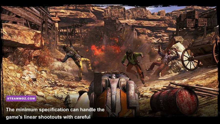 Call of Juarez Gunslinger PC gameplay during a canyon firefight