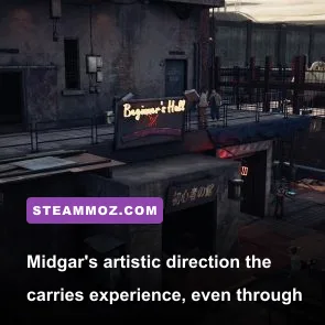 Cloud walking through the neon-drenched streets of Wall Market in Final Fantasy 7 Remake