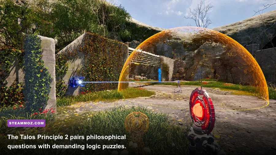 The Talos Principle 2 ancient ruins surrounding a laser puzzle