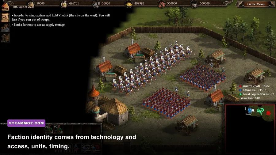Cossacks 3 European faction armies assembled on a battlefield