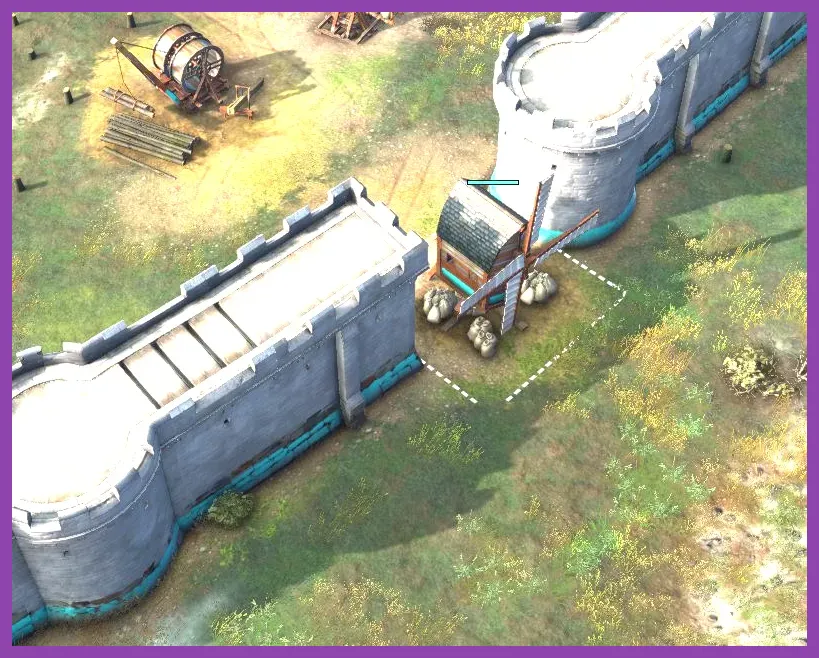 Age of Empires 4 Feudal Age army near a siege workshop and university