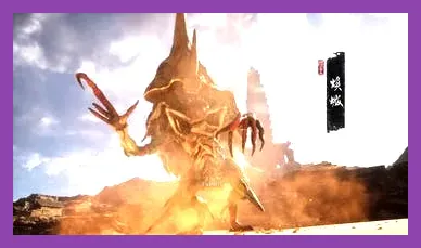 The Destined One battling the giant beetle Fuban in Chapter 2 secret area