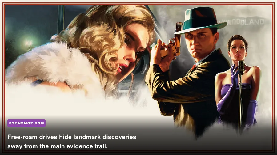 Los Angeles landmarks visible during free-roam sections of L.A. Noire VR